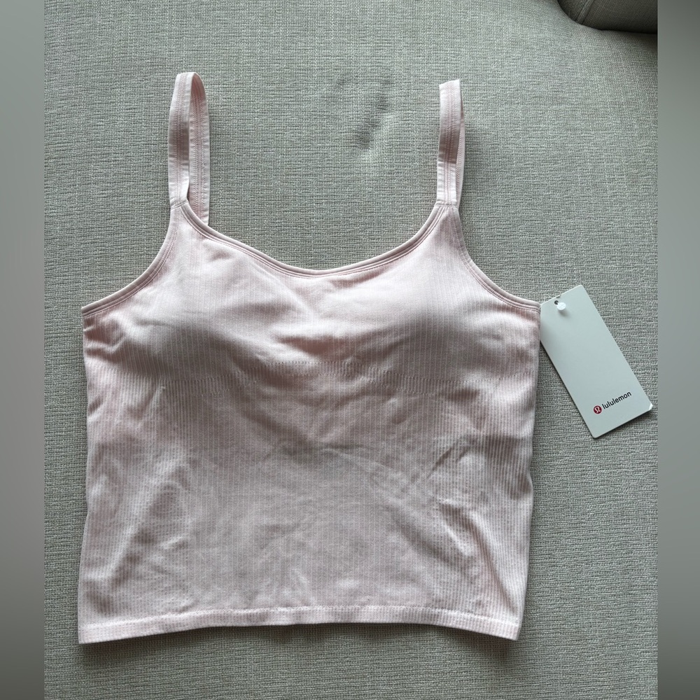 Lululemon Ebb to Street Scoop Tank Cropped in Pearl Pink ✨